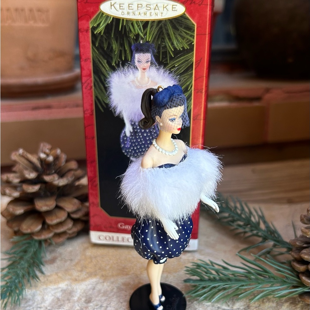 Hallmark Barbie Gay Parisienne KEEPSAKE Ornament Blue and White New in Box - Picture 7 of 12